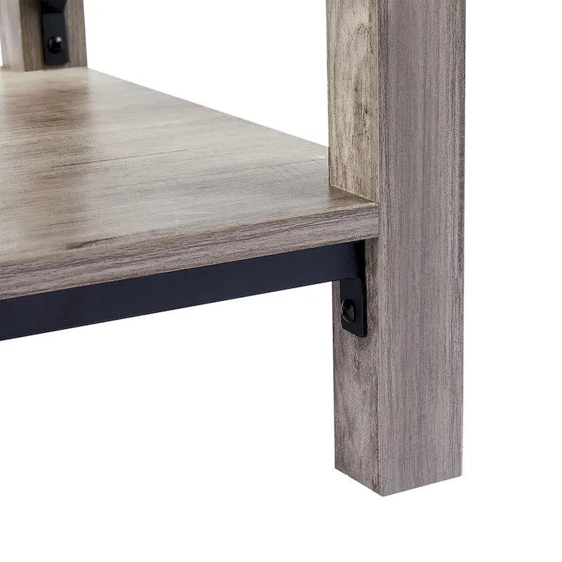 Table d'appoint ou de chevet CO-Z de style ferme de 40 cm avec étagère de rangement