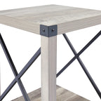 Table d'appoint ou de chevet CO-Z de style ferme de 40 cm avec étagère de rangement