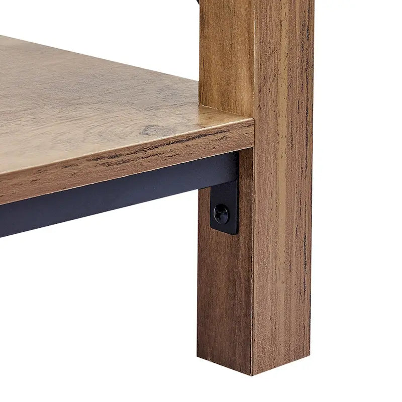 Table d'appoint ou de chevet CO-Z de style ferme de 40 cm avec étagère de rangement