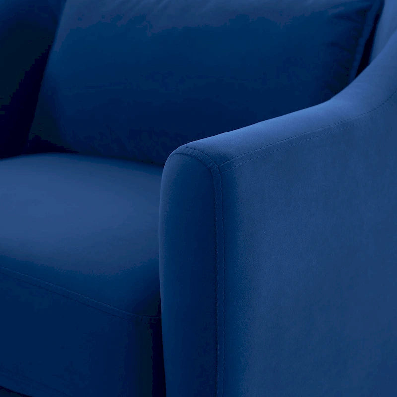 Fauteuil d'appoint VANOMi 28.34, fauteuil tonneau en velours avec pieds en bois massif