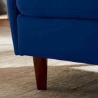 Fauteuil d'appoint VANOMi 28.34, fauteuil tonneau en velours avec pieds en bois massif