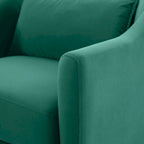 Fauteuil d'appoint VANOMi 28.34, fauteuil tonneau en velours avec pieds en bois massif