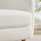 Fauteuil d'appoint VANOMi 28.34, fauteuil tonneau en velours avec pieds en bois massif