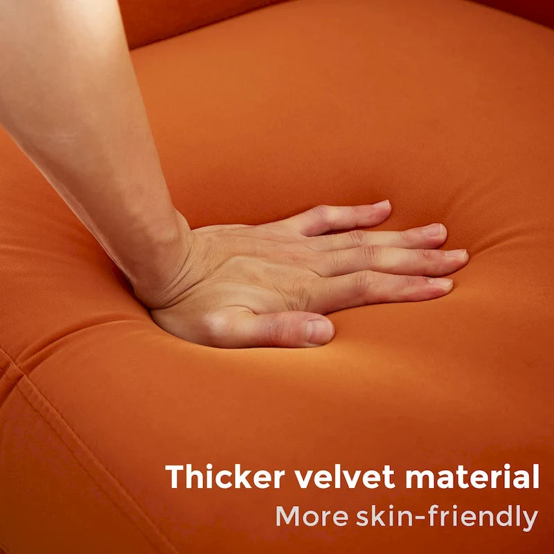 Fauteuil d'appoint VANOMi 28.34, fauteuil tonneau en velours avec pieds en bois massif