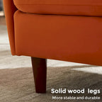 Fauteuil d'appoint VANOMi 28.34, fauteuil tonneau en velours avec pieds en bois massif