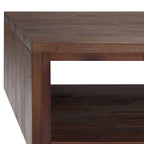 Table basse rectangulaire moderne WYNDENHALL Mitchell en bois massif et métal, 122 cm de large - 122 cm L x 56 cm P x 46 cm H