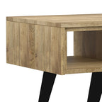 Table basse rectangulaire moderne WYNDENHALL Mitchell en bois massif et métal, 122 cm de large - 122 cm L x 56 cm P x 46 cm H