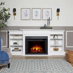 Ashton 93 Grand Media Electric Fireplace in White by Real Flame