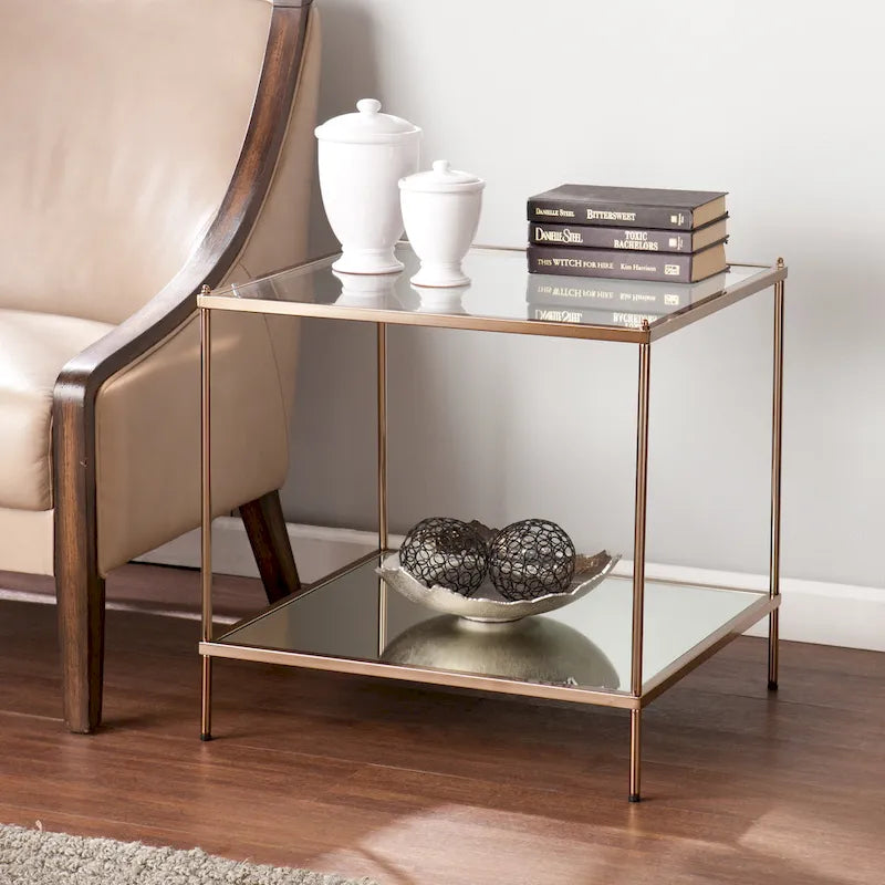 Table d'appoint en verre SEI Furniture Grant Glam