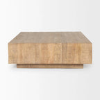 Table basse flottante carrée en bois massif Hayden