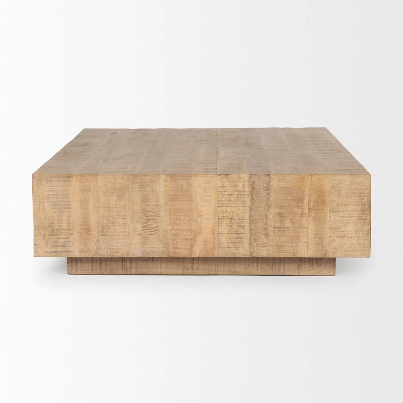 Table basse flottante carrée en bois massif Hayden
