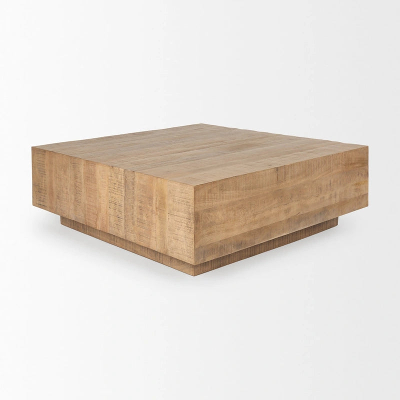 Table basse flottante carrée en bois massif Hayden