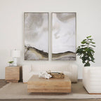 Table basse flottante carrée en bois massif Hayden