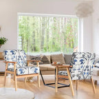 Gymax Lot de 2 fauteuils d'appoint rembourrés pour la maison ou le bureau, avec assise en bois - 25 x 26,5 x 32