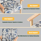 Gymax Lot de 2 fauteuils d'appoint rembourrés pour la maison ou le bureau, avec assise en bois - 25 x 26,5 x 32