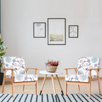 Gymax Lot de 2 fauteuils d'appoint rembourrés pour la maison ou le bureau, avec assise en bois - 25 x 26,5 x 32