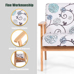 Gymax Lot de 2 fauteuils d'appoint rembourrés pour la maison ou le bureau, avec assise en bois - 25 x 26,5 x 32