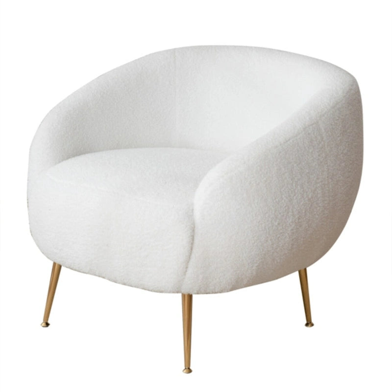 Fauteuil d'appoint moderne en forme de tonneau avec repose-pieds - Assise confortable et élégante pour petits espaces - 31,4 (L) x 29,5 (l) x 25,6 (H)