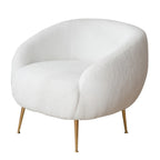 Fauteuil d'appoint moderne en forme de tonneau avec repose-pieds - Assise confortable et élégante pour petits espaces - 31,4 (L) x 29,5 (l) x 25,6 (H)