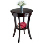 Table d'appoint ronde Sasha, cappuccino - 20 po L x 20 po P x 27 po H.