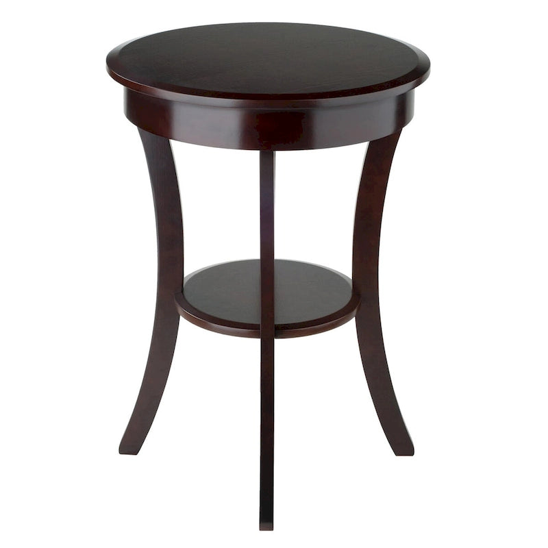 Table d'appoint ronde Sasha, cappuccino - 20 po L x 20 po P x 27 po H.