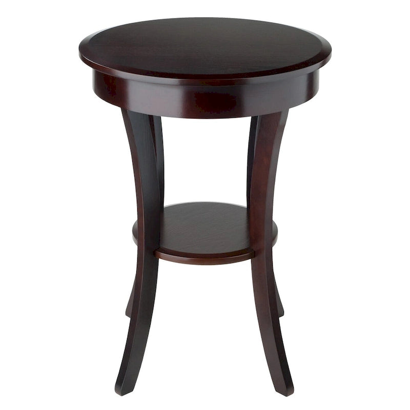 Table d'appoint ronde Sasha, cappuccino - 20 po L x 20 po P x 27 po H.