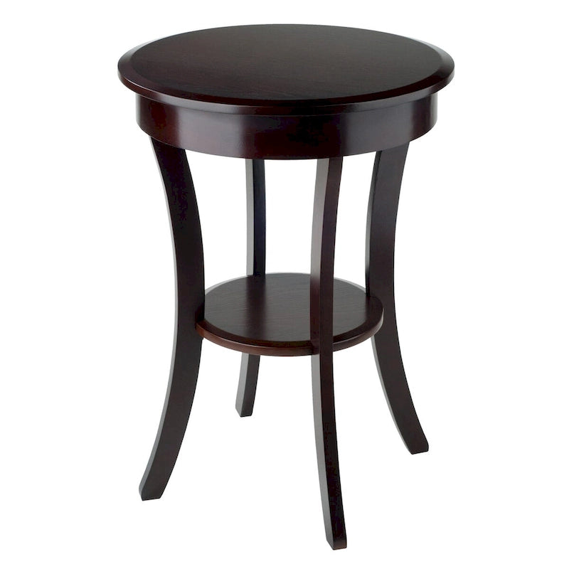 Table d'appoint ronde Sasha, cappuccino - 20 po L x 20 po P x 27 po H.