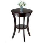 Table d'appoint ronde Sasha, cappuccino - 20 po L x 20 po P x 27 po H.