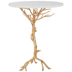 Table d'appoint SAFAVIEH Ailene Hidden Treasures en granit blanc et laiton - 51 x 51 x 62,5 cm (20 po L x 20 po P x 25 po H)