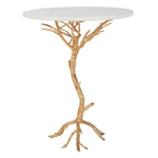 Table d'appoint SAFAVIEH Ailene Hidden Treasures en granit blanc et laiton - 51 x 51 x 62,5 cm (20 po L x 20 po P x 25 po H)