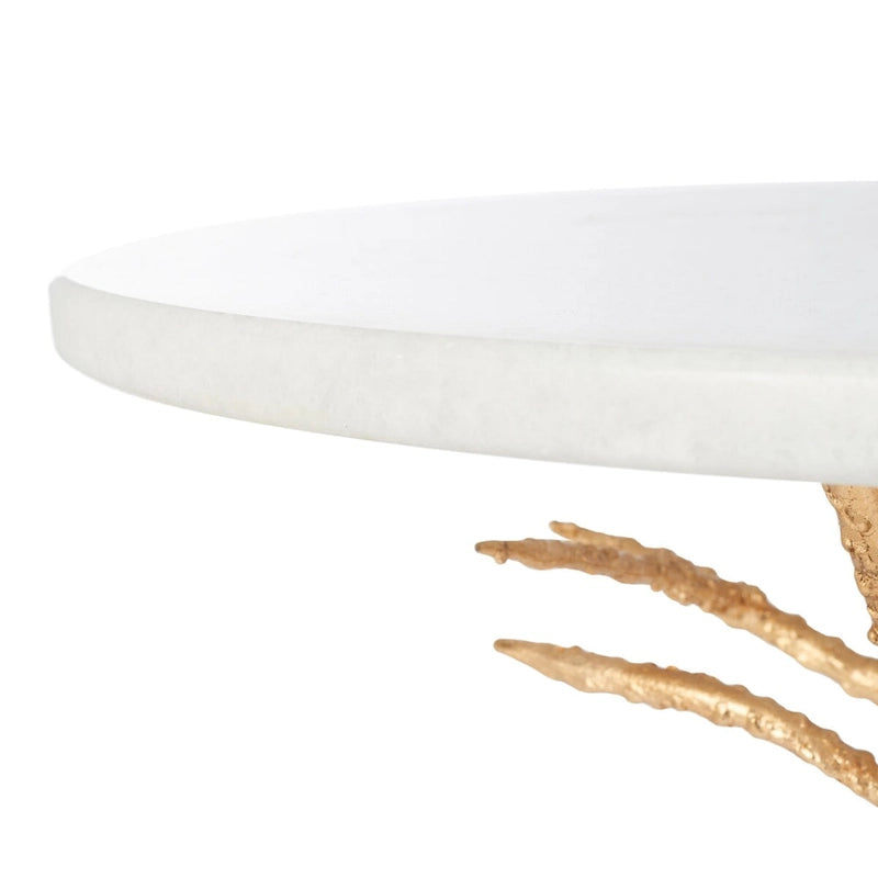 Table d'appoint SAFAVIEH Ailene Hidden Treasures en granit blanc et laiton - 51 x 51 x 62,5 cm (20 po L x 20 po P x 25 po H)