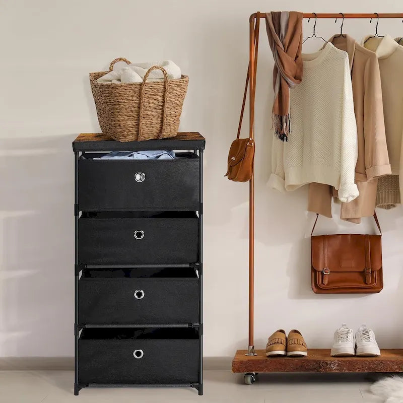 4 Drawer Fabric Dresser with Top