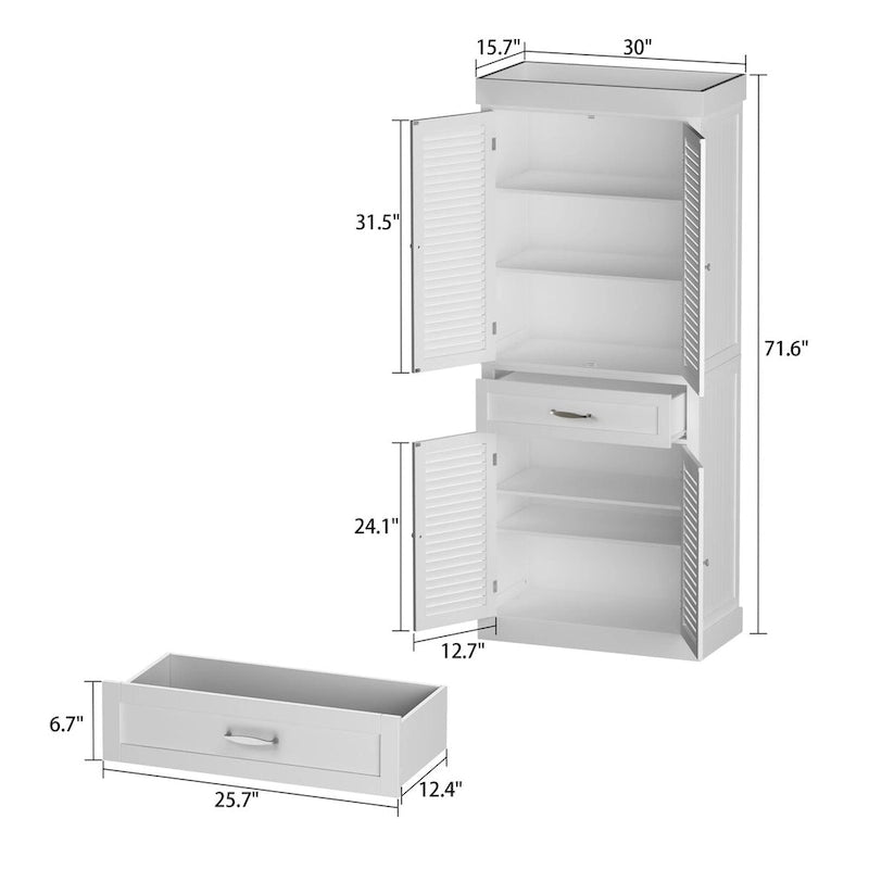 Armoire à chaussures Timehcee 30, portes de rangement, armoire en bois avec sol intégré