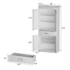 Armoire à chaussures Timehcee 30, portes de rangement, armoire en bois avec sol intégré