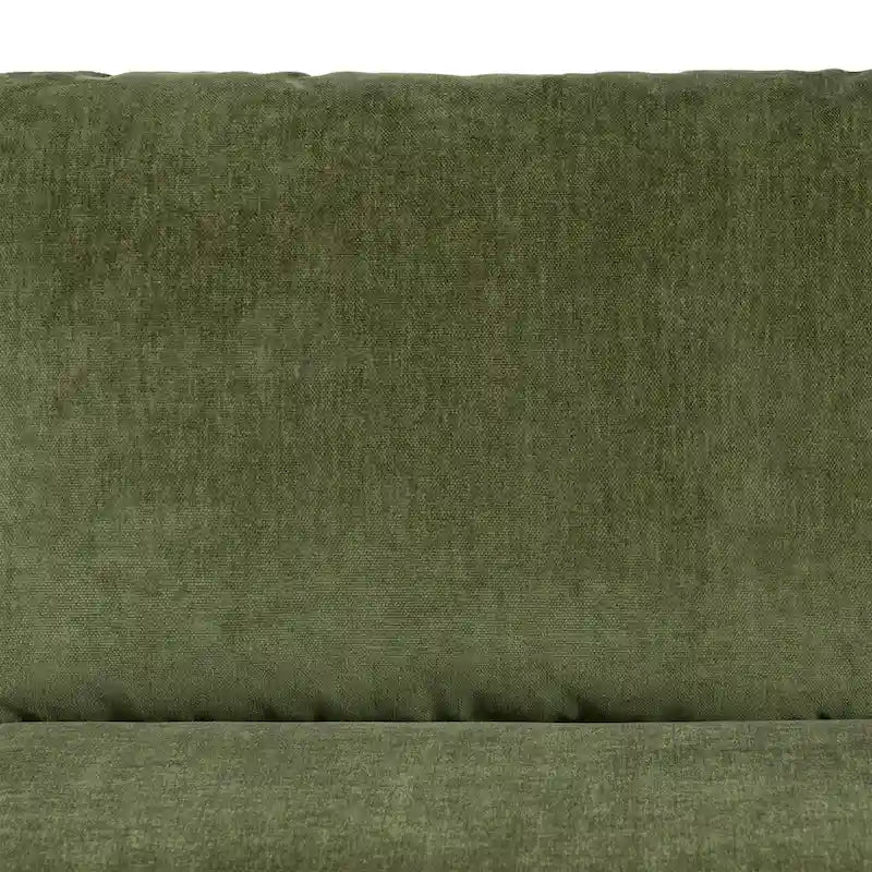 Canapé d'angle Lucerne de Poly &amp; Bark avec méridienne extra-large en velours vert vieilli