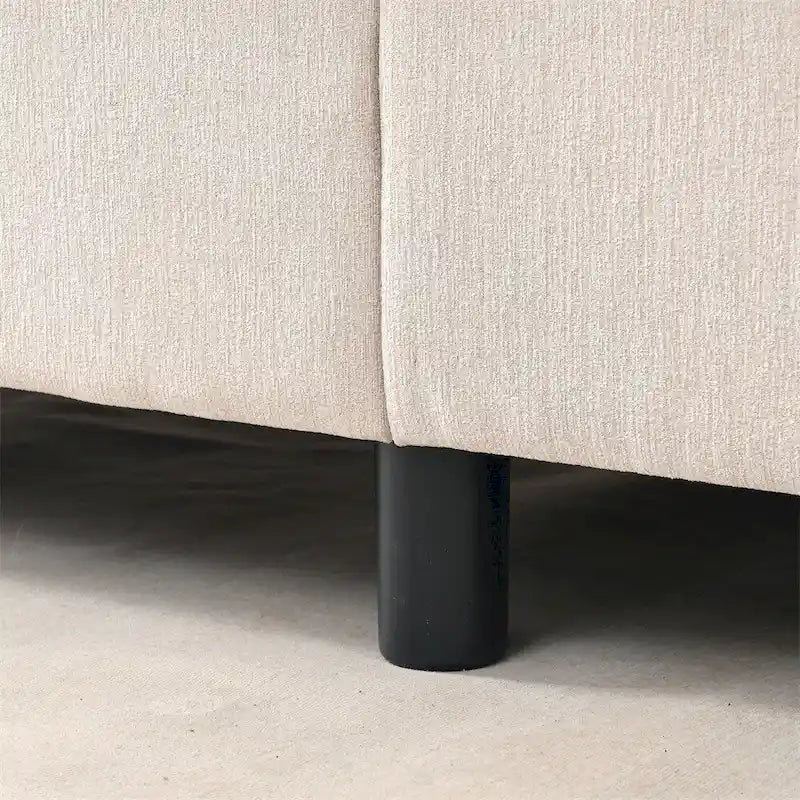 Canapé d'angle moderne en tissu 108 avec pouf et coussins