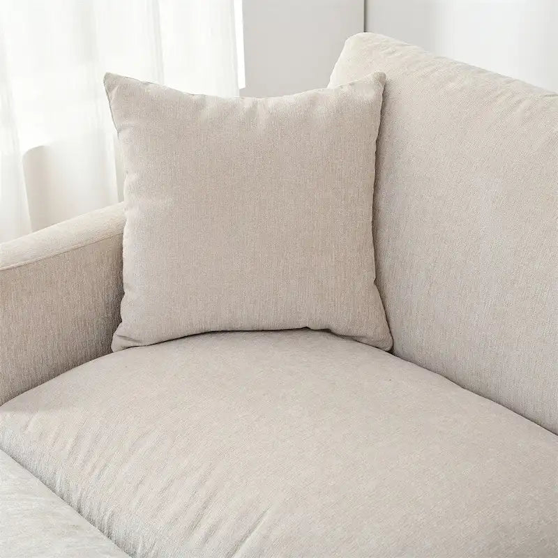 Canapé d'angle moderne en tissu 108 avec pouf et coussins