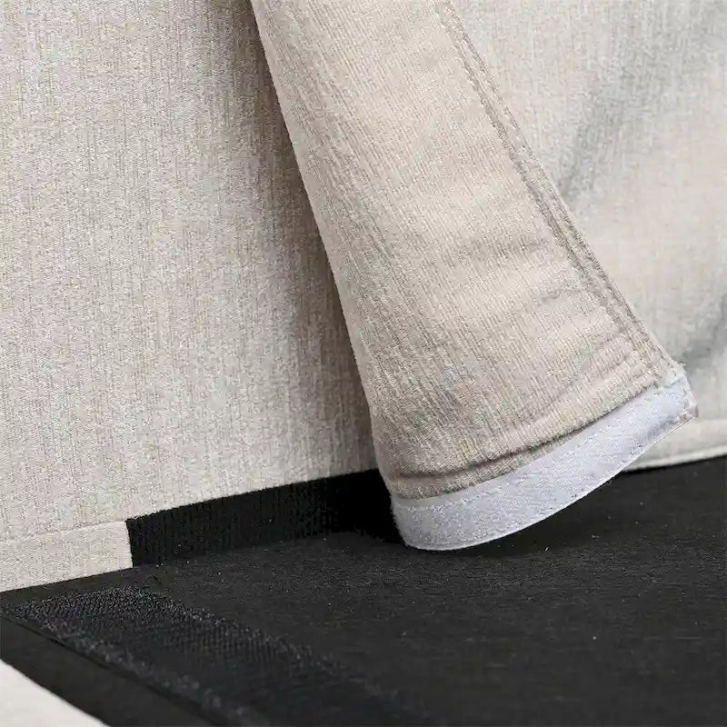 Canapé d'angle moderne en tissu 108 avec pouf et coussins