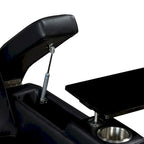 Fauteuil inclinable électrique en similicuir avec appui-tête réglable électriquement, port USB, accoudoirs avec rangement, porte-gobelet et tablette pivotante