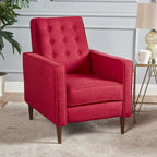 Fauteuil inclinable en tissu style moderne du milieu du siècle avec pieds en bouleau, par Christopher Knight Home
