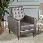 Fauteuil inclinable en tissu style moderne du milieu du siècle avec pieds en bouleau, par Christopher Knight Home