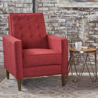 Fauteuil inclinable en tissu style moderne du milieu du siècle avec pieds en bouleau, par Christopher Knight Home