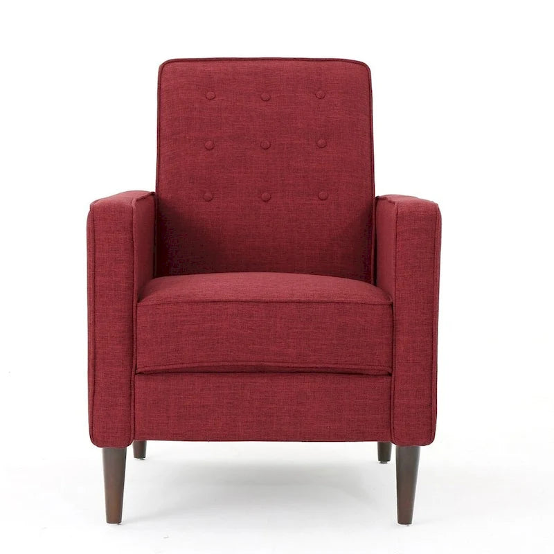 Fauteuil inclinable en tissu style moderne du milieu du siècle avec pieds en bouleau, par Christopher Knight Home