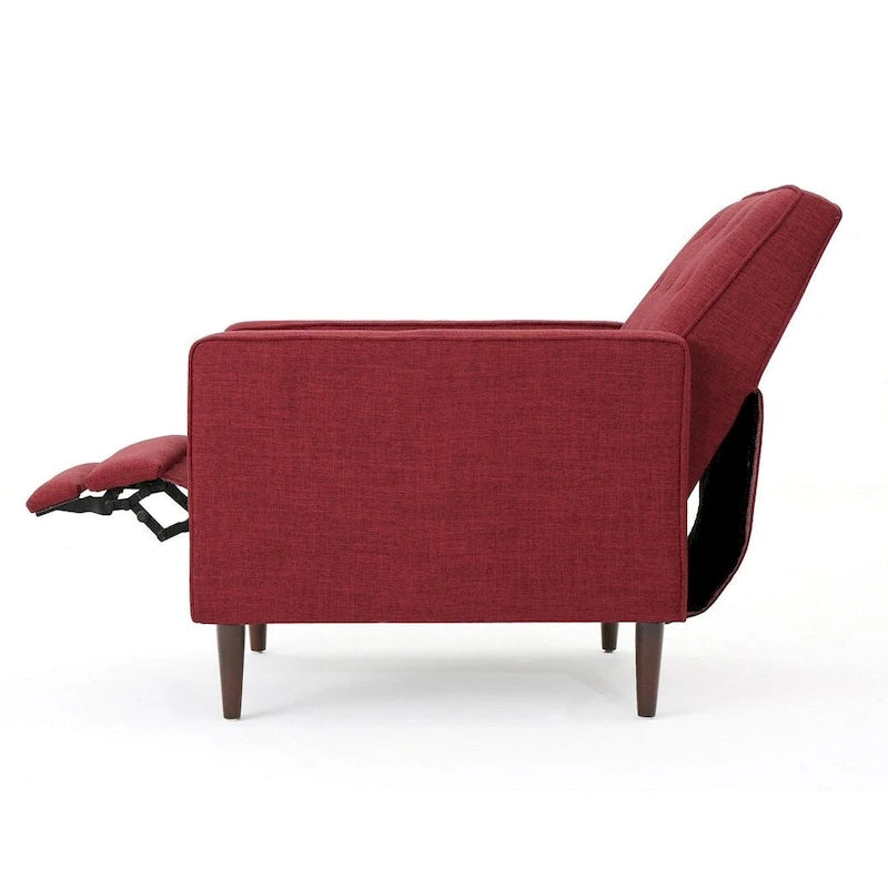 Fauteuil inclinable en tissu style moderne du milieu du siècle avec pieds en bouleau, par Christopher Knight Home