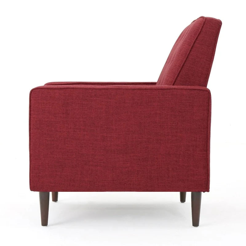 Fauteuil inclinable en tissu style moderne du milieu du siècle avec pieds en bouleau, par Christopher Knight Home