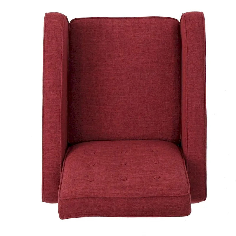 Fauteuil inclinable en tissu style moderne du milieu du siècle avec pieds en bouleau, par Christopher Knight Home