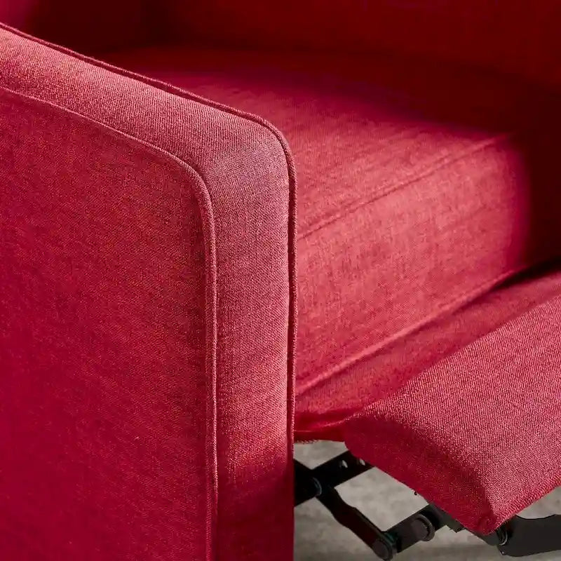 Fauteuil inclinable en tissu style moderne du milieu du siècle avec pieds en bouleau, par Christopher Knight Home