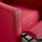 Fauteuil inclinable en tissu style moderne du milieu du siècle avec pieds en bouleau, par Christopher Knight Home