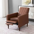Fauteuil inclinable en tissu style moderne du milieu du siècle avec pieds en bouleau, par Christopher Knight Home