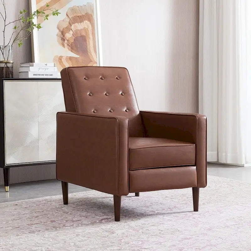 Fauteuil inclinable en tissu style moderne du milieu du siècle avec pieds en bouleau, par Christopher Knight Home